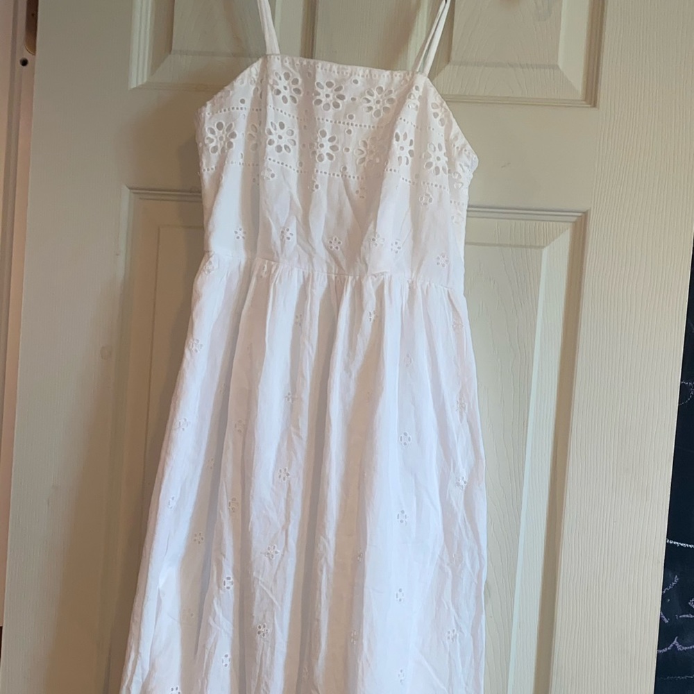 White summer sundress with lace details